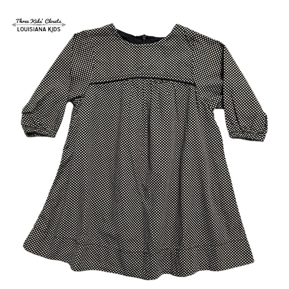 Pink Chicken 2Y Black & Tan Polkadot Dress